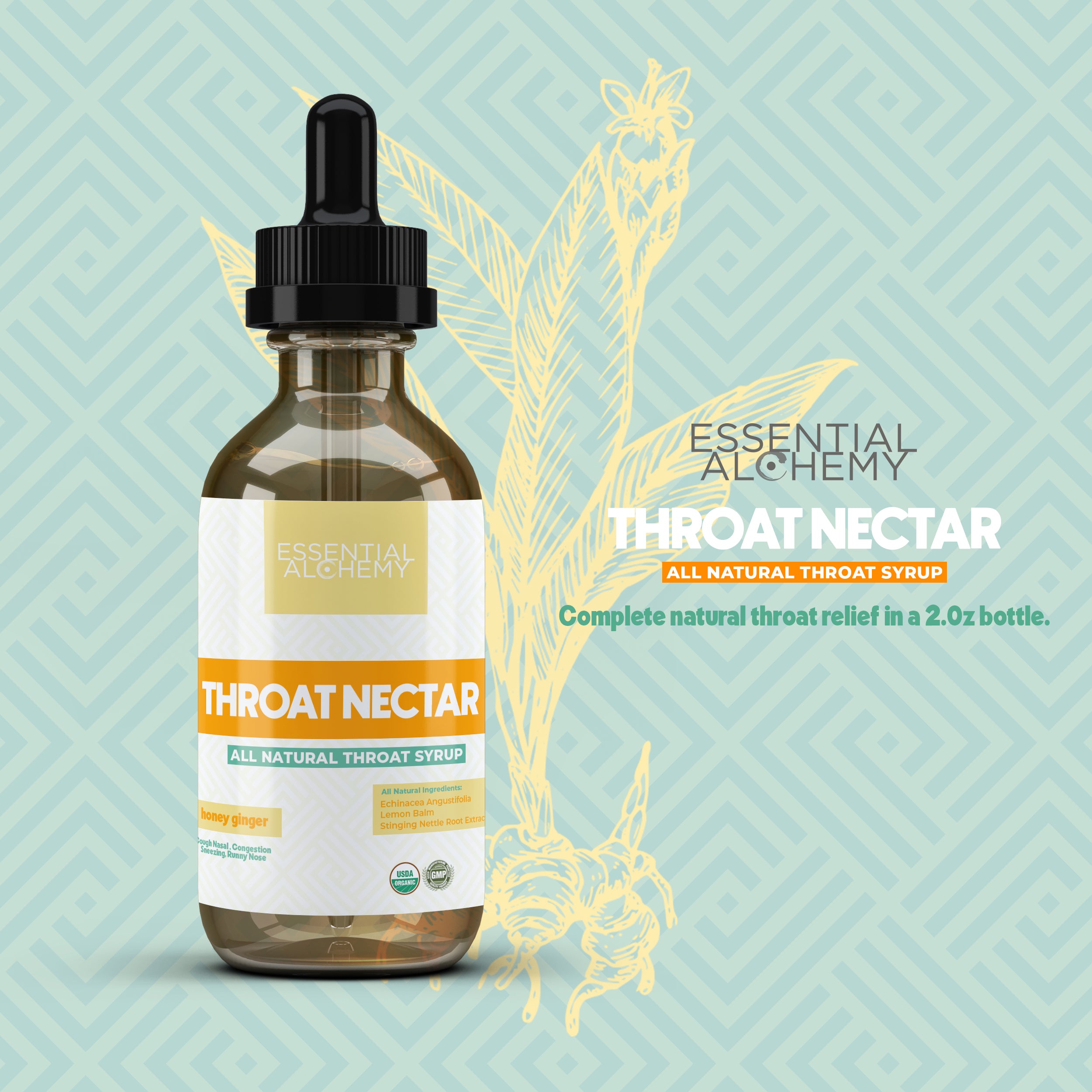 Honey Ginger Throat Nectar - All Natural Throat Syrup